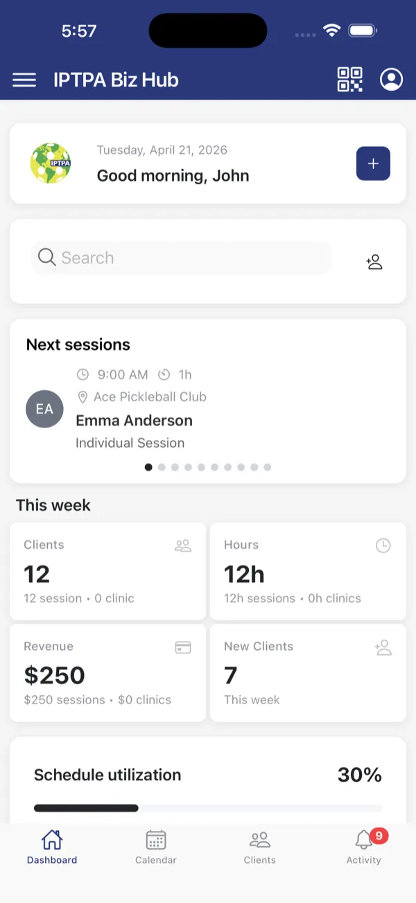 Biz Hub dashboard